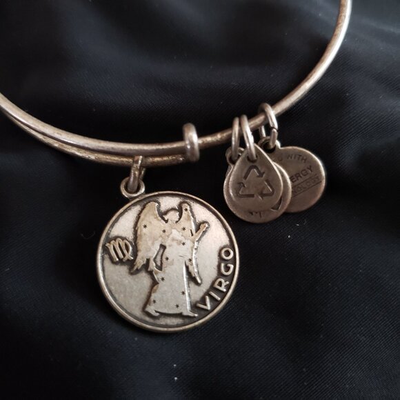 💚 Alex and Ani Virgo Zodiac Sign Silver Charm Bangle    A 312 - Picture 2 of 3